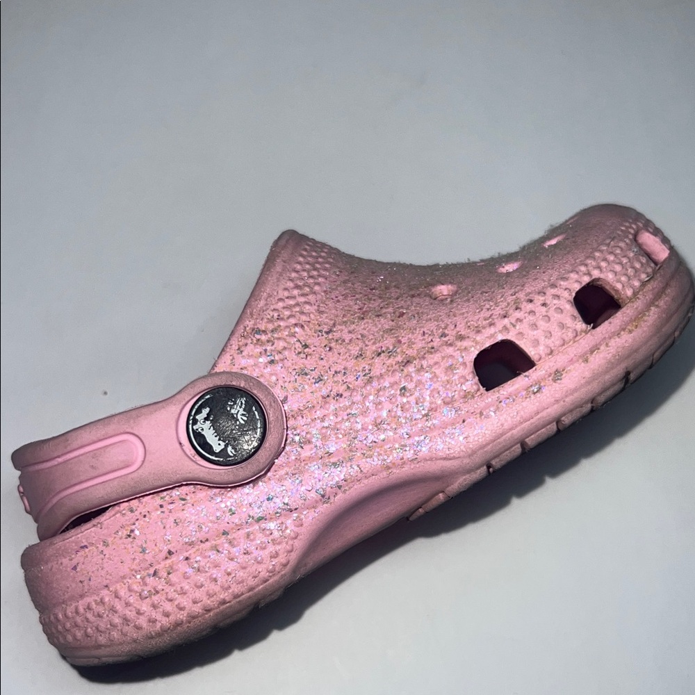 CROCS Kids Glittery Pink Sandals - Picture 7 of 10